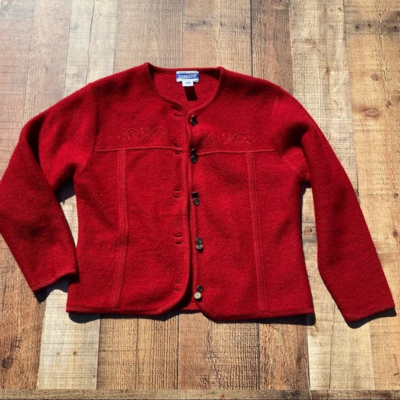 Pendleton Vintage Red Women's Cardigan Sweater medium - Picture 1 of 5